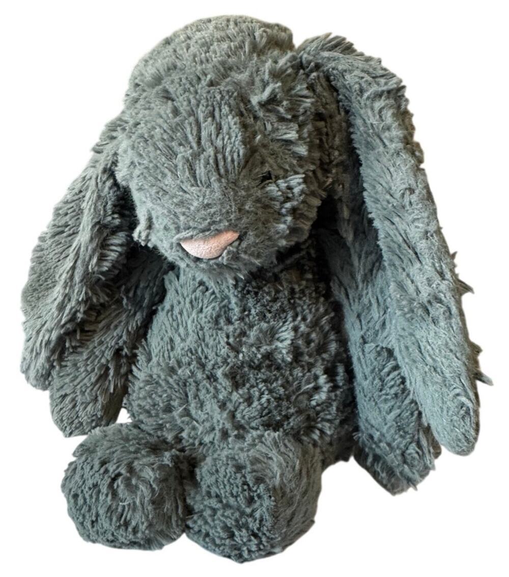 Retired HTF Jellycat Bashful Forest Green Bunny Medium 12” Plush Stuffed Toy